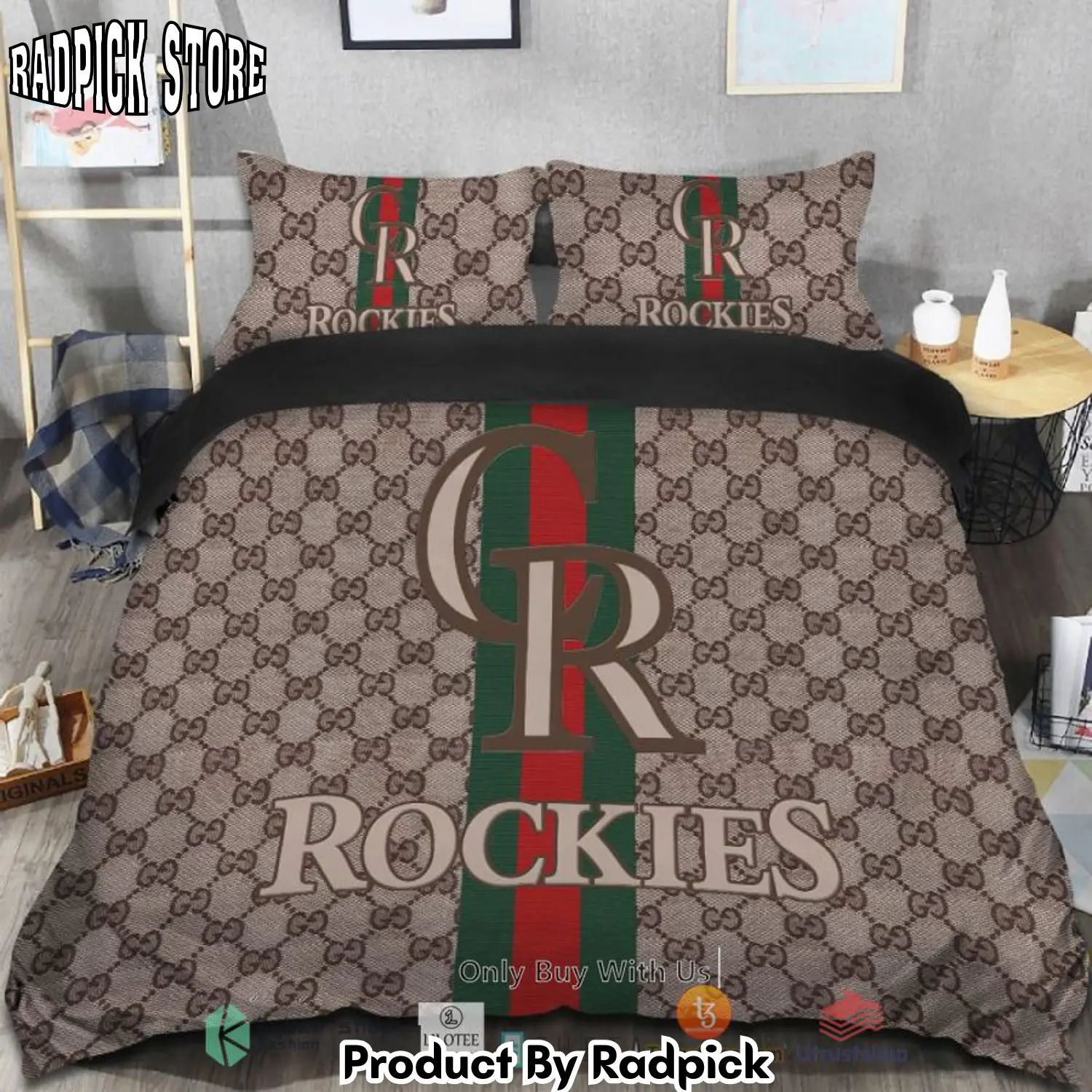 Radpick best colorado rockies gucci bedding set rp3278361